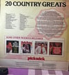 20 Country Greats LP | Pickwick Records | Limited Edition | İngiltere Baskı