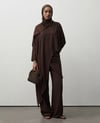 3 Parça Tasarım Abaya | Kahverengi