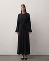 ARPE ÖN BAĞLAMALI ELBİSE ABAYA -SİYAH 