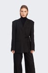 Yandan Bağlamalı Vatkalı Premium Blazer 
