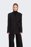 Yandan Bağlamalı Vatkalı Premium Blazer 