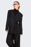 Yandan Bağlamalı Vatkalı Premium Blazer 