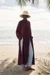 YIRTMAÇLI ABAYA -BORDO MÜRDÜM 