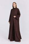 YIRTMAÇLI ABAYA TAKIM -KAHVE 