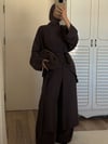 YIRTMAÇLI ABAYA TAKIM -KAHVE 