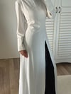 YIRTMAÇLI GÖMLEK ABAYA - BEYAZ 