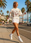 Route 66 Retro Patchwork Crop Hoodie