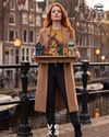 Amsterdam Yel Değirmeni Temalı Ahşap Anahtarlık Askısı – 25x45 cm