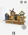 Amsterdam Yel Değirmeni Temalı Ahşap Anahtarlık Askısı – 25x45 cm