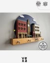 Londra Big Ben Temalı Ahşap Anahtarlık Askısı 35 cm x 35 cm