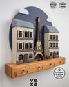 Paris Eyfel Kulesi Temalı Ahşap Anahtarlık Askısı – 35x35 cm