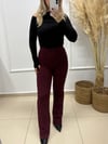 BORDO LİKRALI KREP PALAZZO PANTOLON