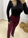 BORDO LİKRALI KREP PALAZZO PANTOLON