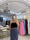 İNDİGO YIRTMAÇLI MODAL ETEK