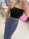 İNDİGO YIRTMAÇLI MODAL ETEK