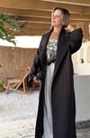 KOYU KAHVE PREMIUM SERİ POLİVİSKON UZUN TRENÇ