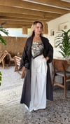KOYU KAHVE PREMIUM SERİ POLİVİSKON UZUN TRENÇ