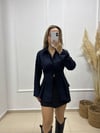 LACİVERT BELDEN OTURTMALI PAMUKLU GÖMLEK