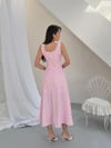 PEMBE DANTEL DETAYLI PUANTİYELİ ELBİSE