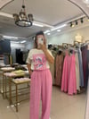 PEMBE PREMIUM SERİ GOLD DÜĞME DETAYLI PALAZZO PANTOLON