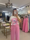 PEMBE PREMIUM SERİ GOLD DÜĞME DETAYLI PALAZZO PANTOLON