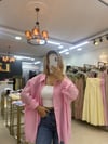 PEMBE RENKLİ DÜŞÜK OMUZLU OVERSİZE GÖMLEK