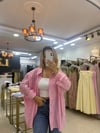 PEMBE RENKLİ DÜŞÜK OMUZLU OVERSİZE GÖMLEK