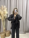 PREMIUM SERİ KOYU KAHVE STANDART BEDEN KISA KEMERLİ TRENÇ