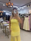 SARI STRAPLEZ TÜL ELBİSE