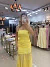 SARI STRAPLEZ TÜL ELBİSE
