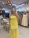 SARI STRAPLEZ TÜL ELBİSE