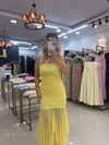 SARI STRAPLEZ TÜL ELBİSE