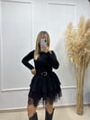 SİYAH DANTEL DETAYLI KEMERLİ MİNİ ETEK