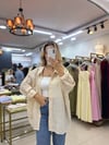 TAŞ RENGİ DÜŞÜK OMUZLU OVERSİZE GÖMLEK