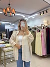 TAŞ RENGİ DÜŞÜK OMUZLU OVERSİZE GÖMLEK