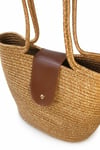Penzi Kapaklı Handmade Hasır Tote Çanta Vizon