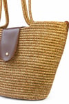 Penzi Kapaklı Handmade Hasır Tote Çanta Vizon