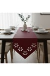 1 Adet Deri Runner-40x140 cm-Çiçek Desenli Runner