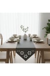 1 Adet Deri Runner-40x140 cm-Çiçek Desenli Runner