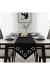 1 Adet Deri Runner-40x140 cm-Çiçek Desenli Runner