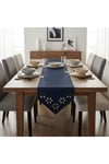 1 Adet Deri Runner-40x140 cm-Çiçek Desenli Runner