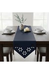 1 Adet Deri Runner-40x140 cm-Çiçek Desenli Runner