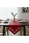 1 Adet Deri Runner-40x140 cm-Çiçek Desenli Runner