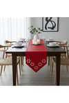 1 Adet Deri Runner-40x140 cm-Çiçek Desenli Runner