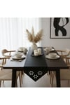 1 Adet Deri Runner-40x140 cm-Çiçek Desenli Runner