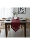 1 Adet Deri Runner-40x140 cm-Çiçek Desenli Runner