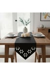 1 Adet Deri Runner-40x140 cm-Çiçek Desenli Runner