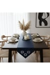 1 Adet Deri Runner-40x140 cm-Çiçek Desenli Runner