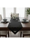 1 Adet Deri Runner-40x140 cm-Çiçek Desenli Runner
