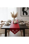 1 Adet Deri Runner-40x140 cm-Çiçek Desenli Runner